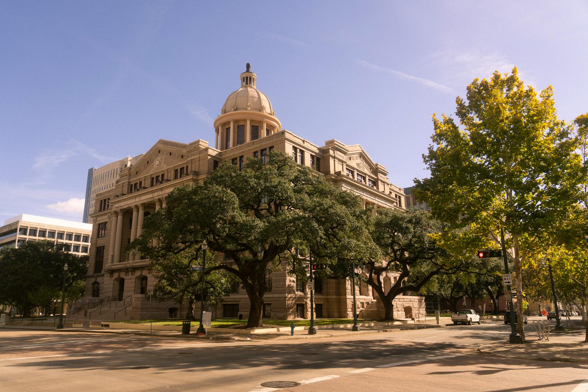 Historic Texas courthouse building, evoking the public-sector software market Tyler Technologies serves.