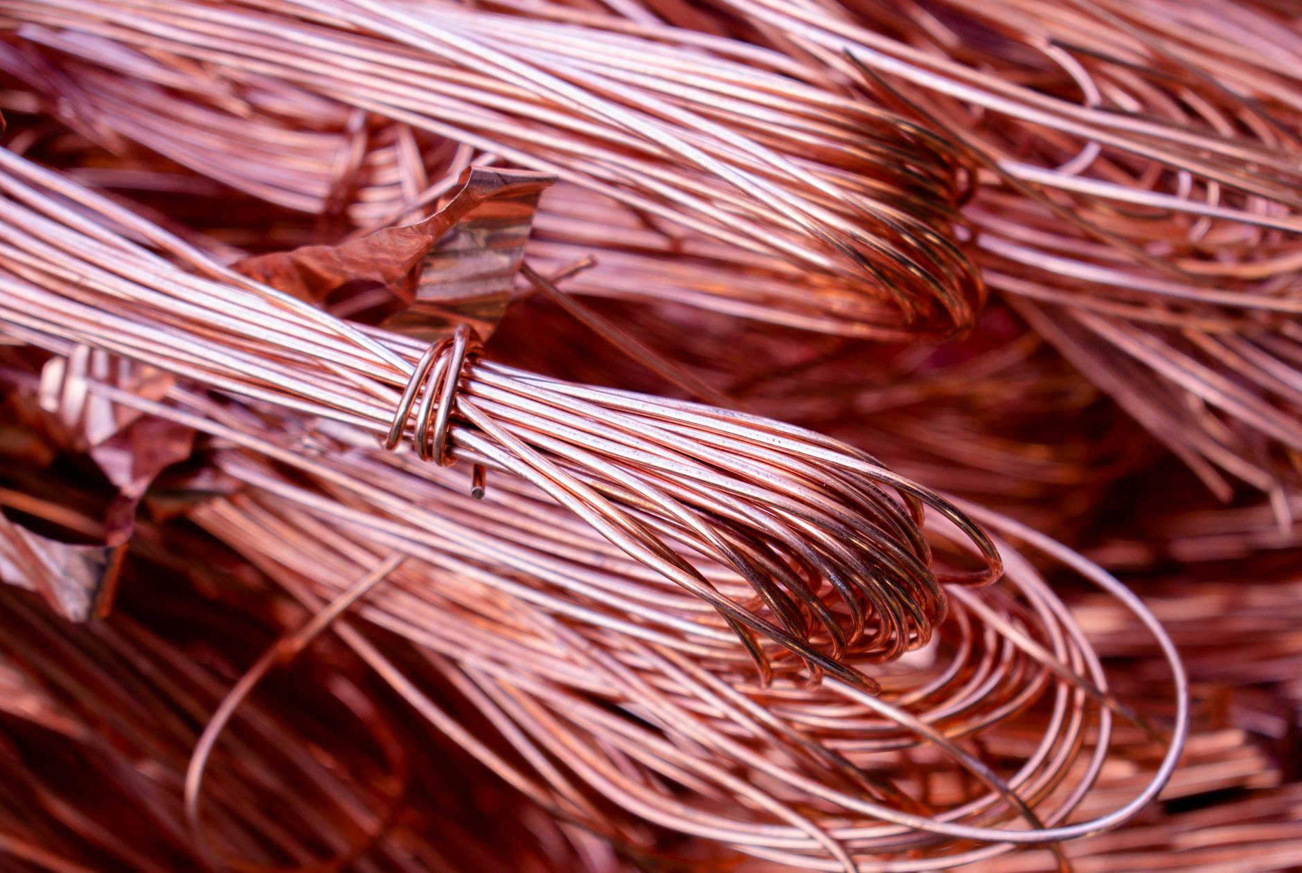 Copper coils in a factory production line