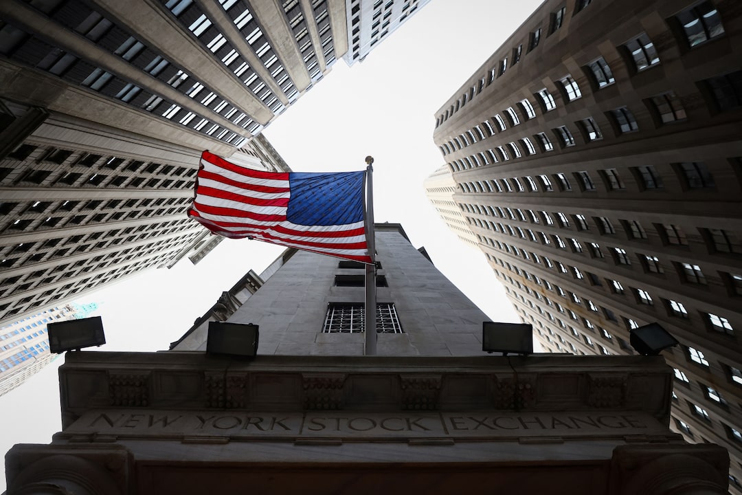A U.S. flag is seen outside the New York Stock Exchange