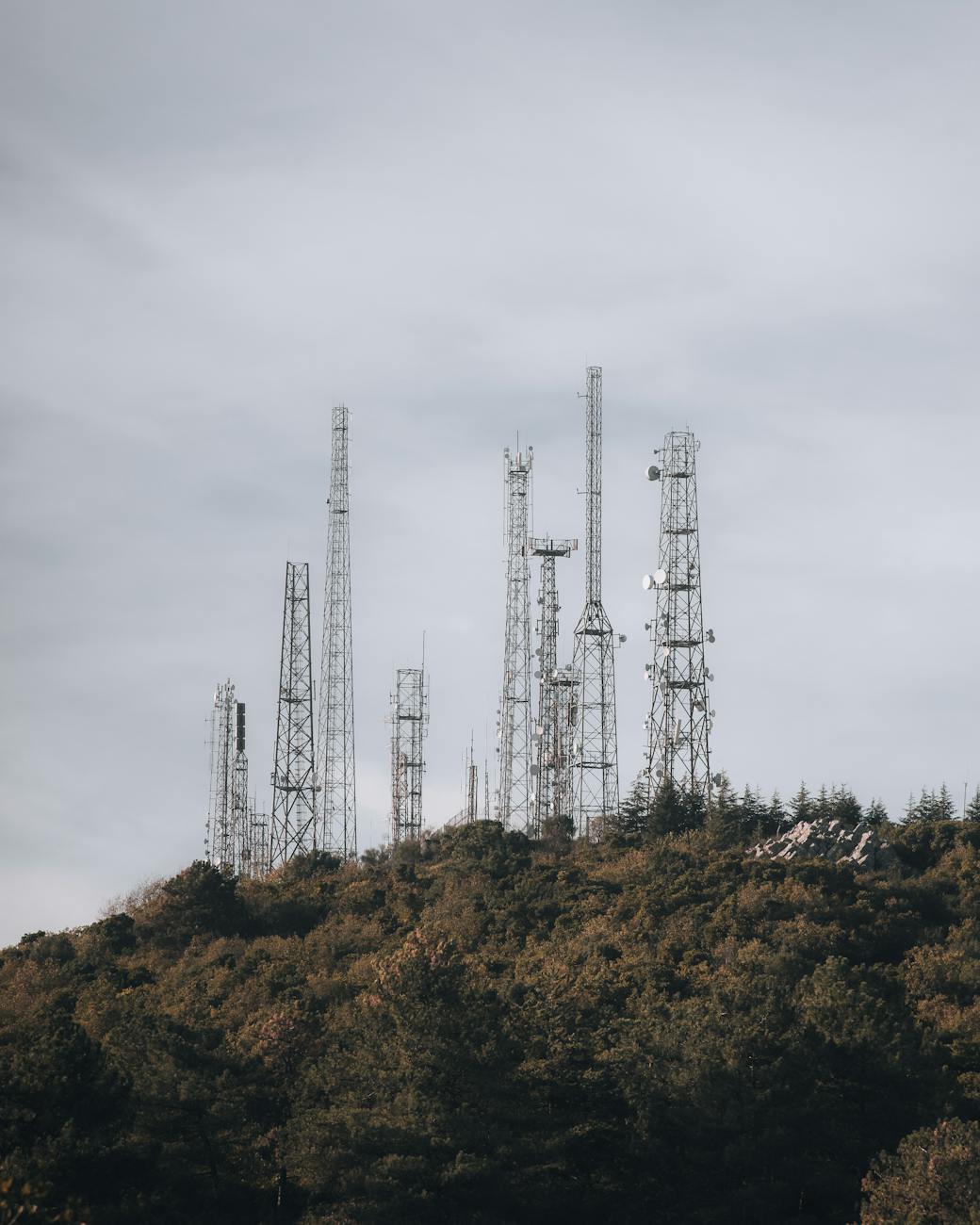 Telecom tower against the sky