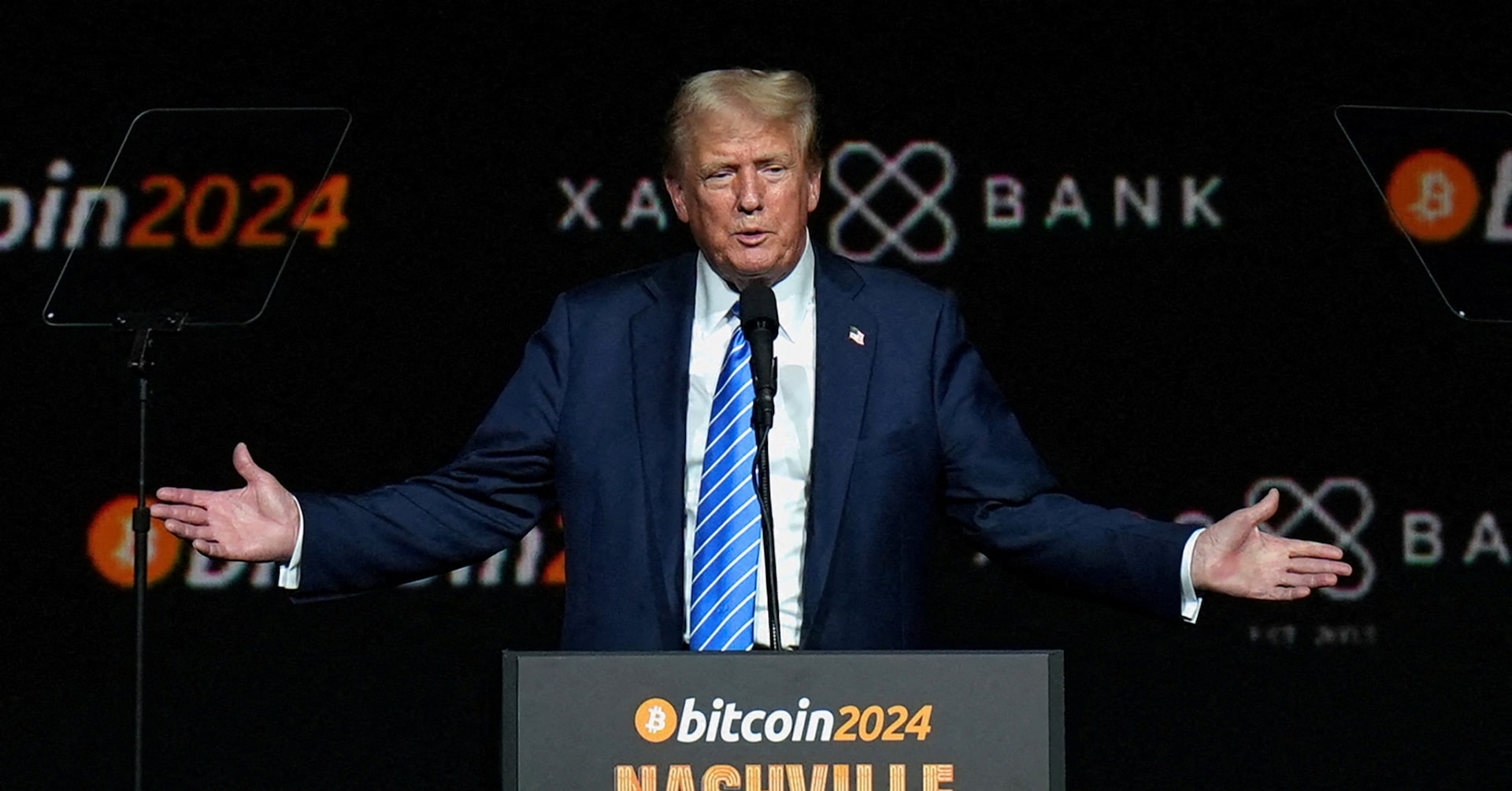 Donald Trump at the Bitcoin 2024 event in Nashville