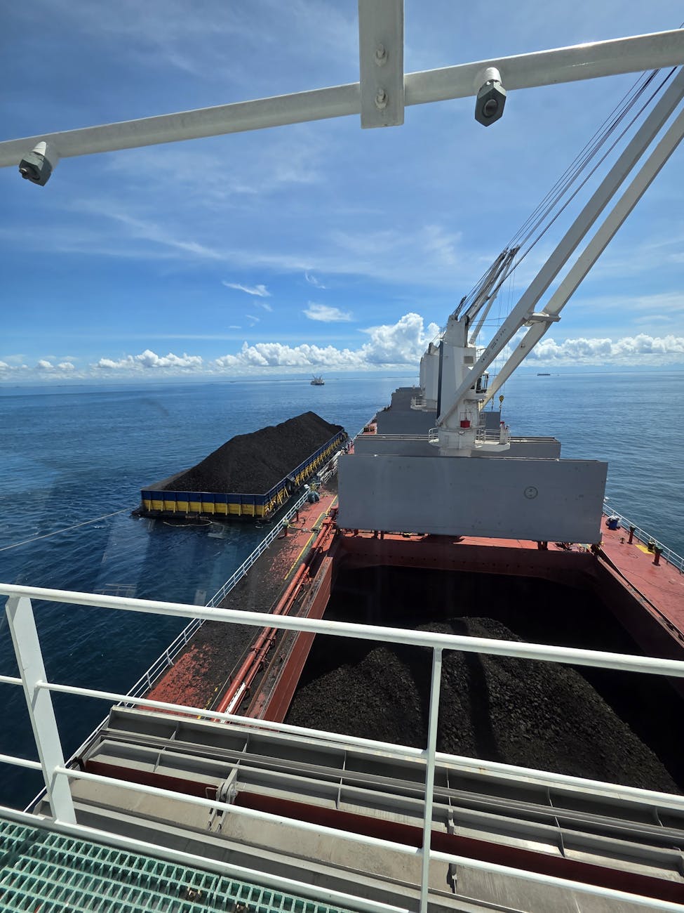 Cargo ship loaded with coal in Indonesian waters