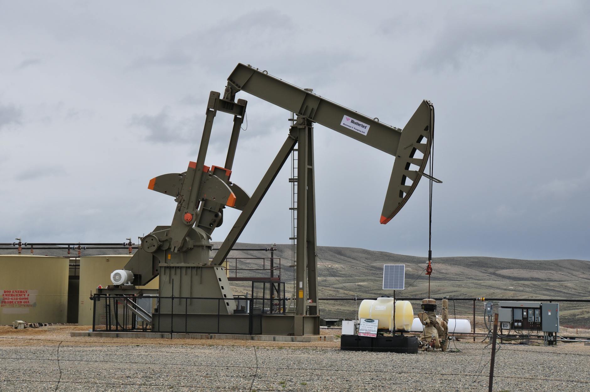 Oil rig in a shale field