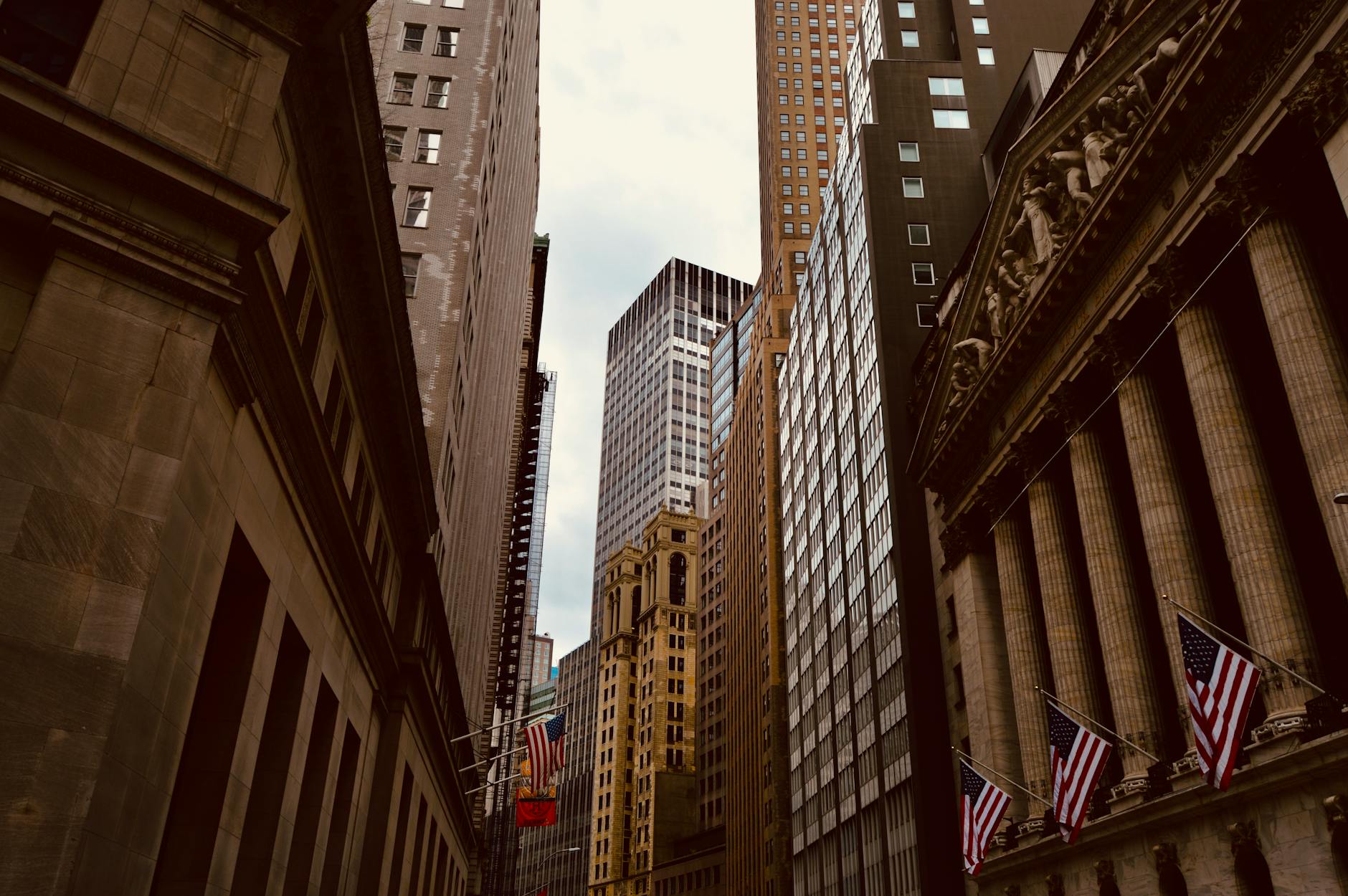 Wall Street skyline in Manhattan's financial district