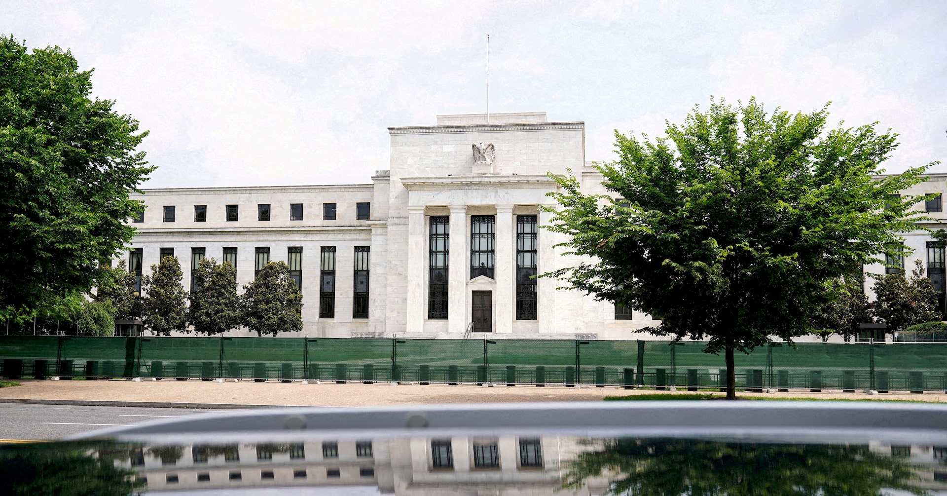 The exterior of the Marriner S. Eccles Federal Reserve Board building is seen in Washington, D.C.