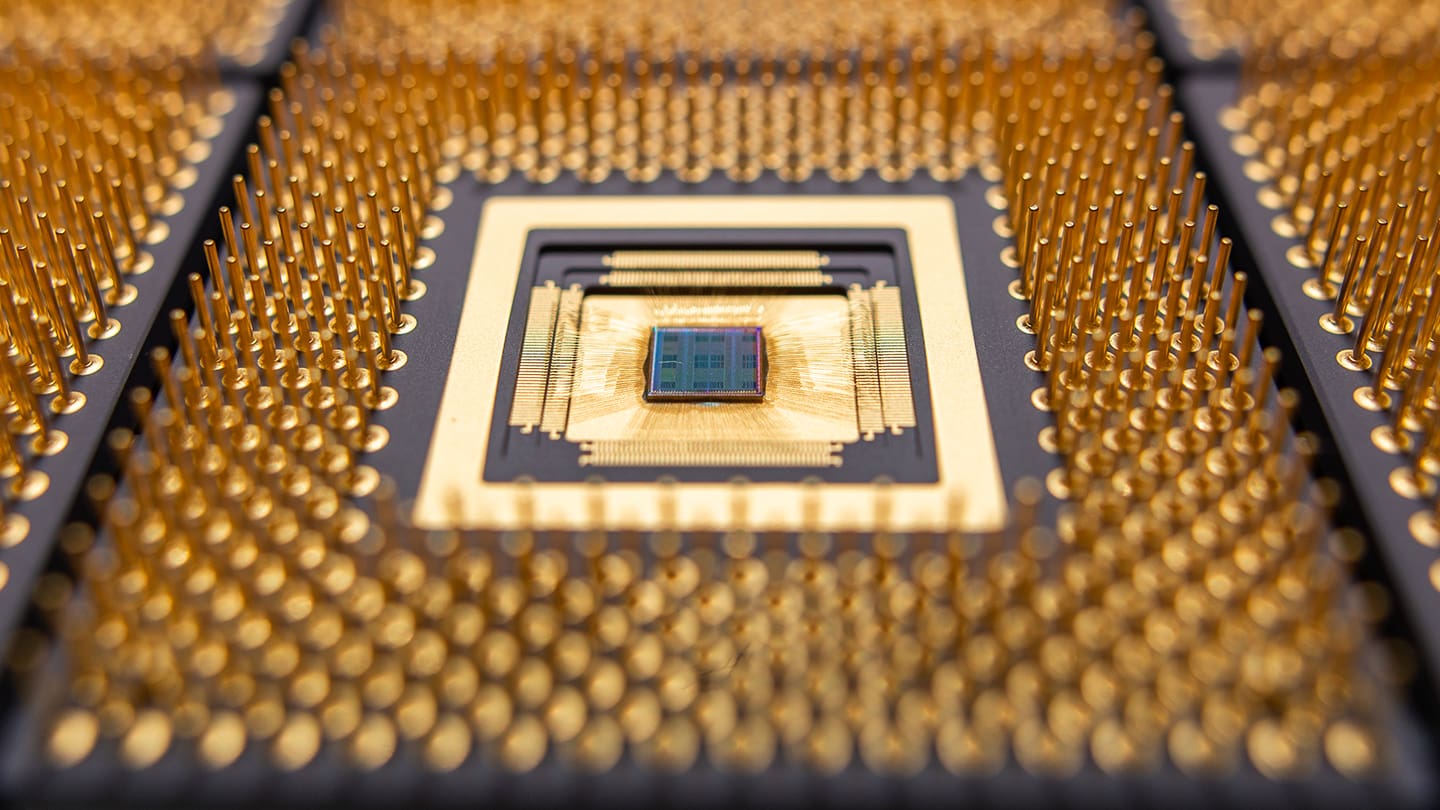 Experimental AI chip close-up illustrating the memory bottleneck in semiconductor infrastructure