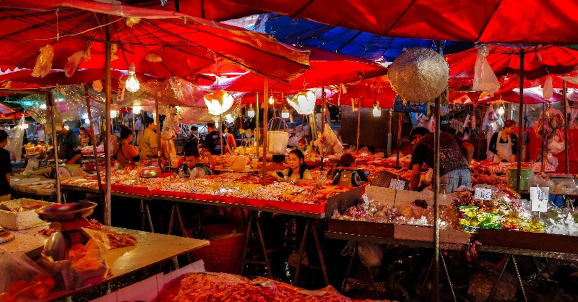 Vendors at a fresh market in Bangkok, Thailand, April 30, 2026