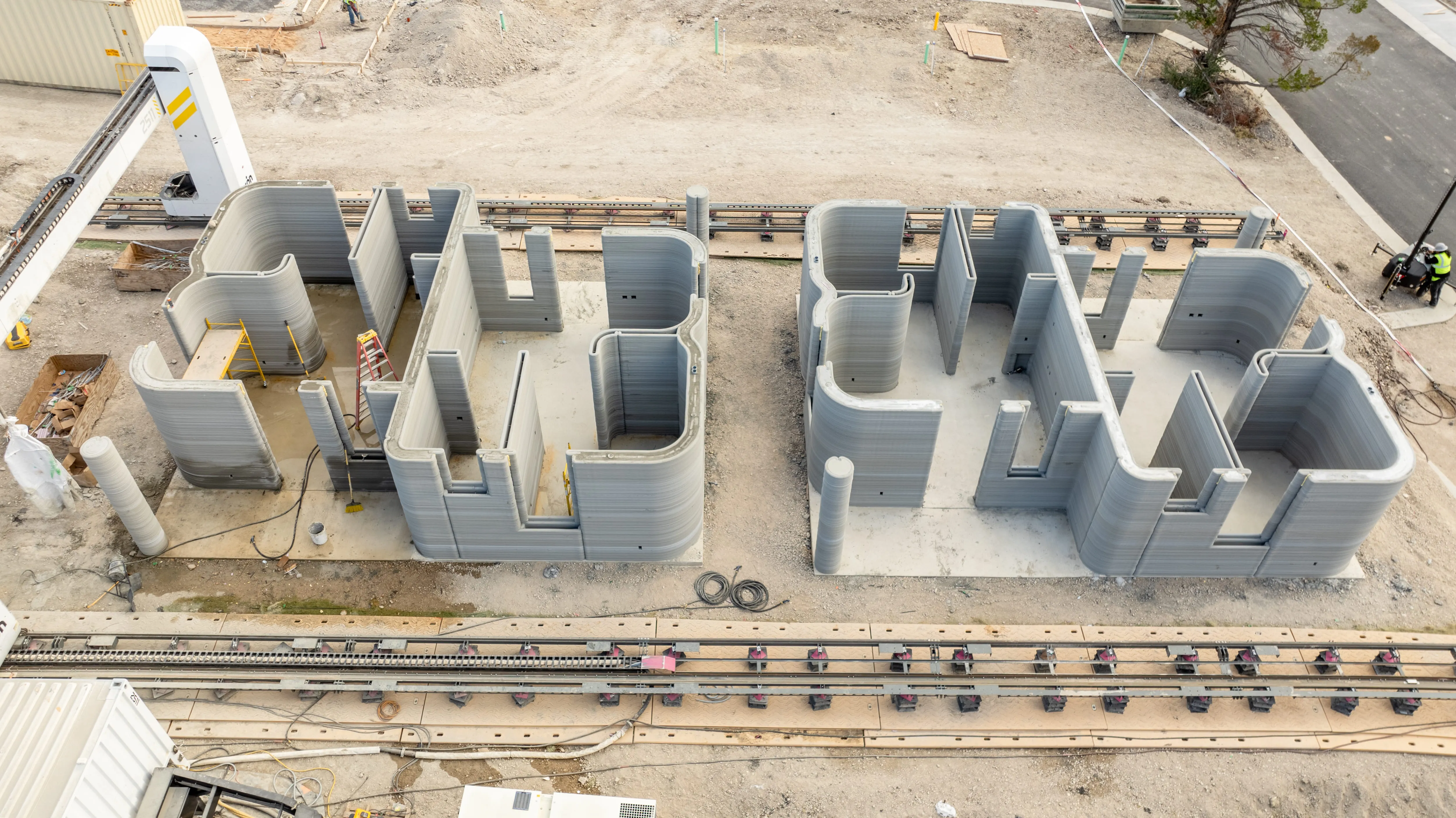 3D-printed homes under construction in Texas