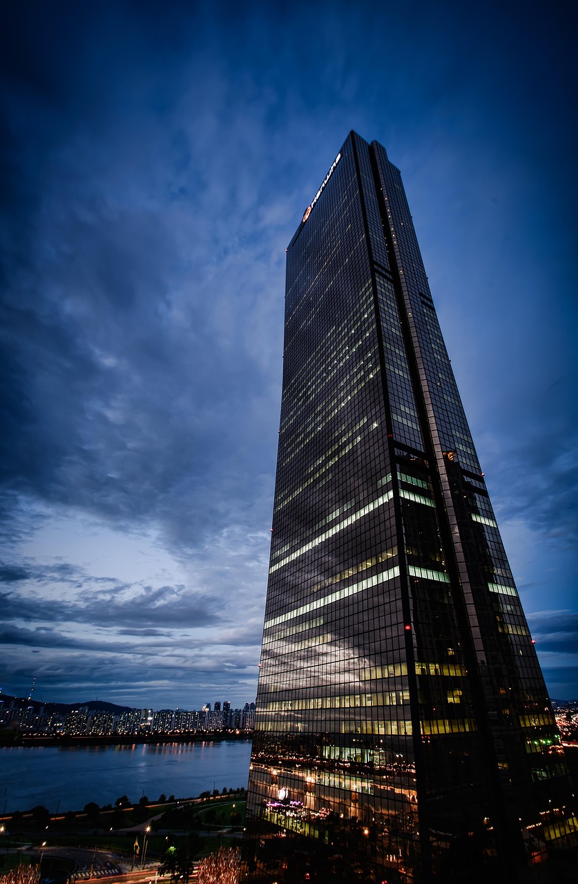 Financial district towers in Seoul, South Korea