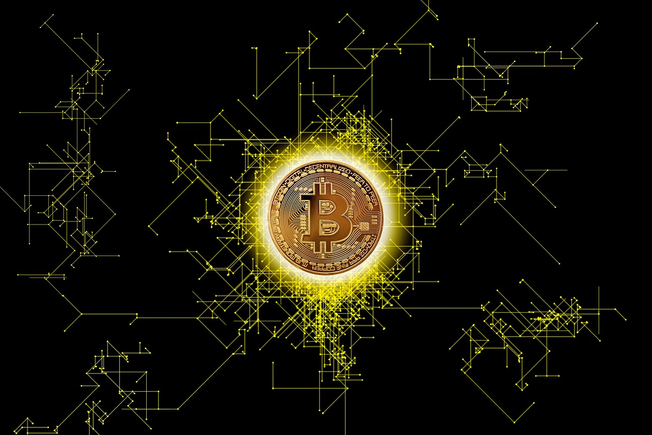 Abstract blockchain network graphic for decentralized finance security risk