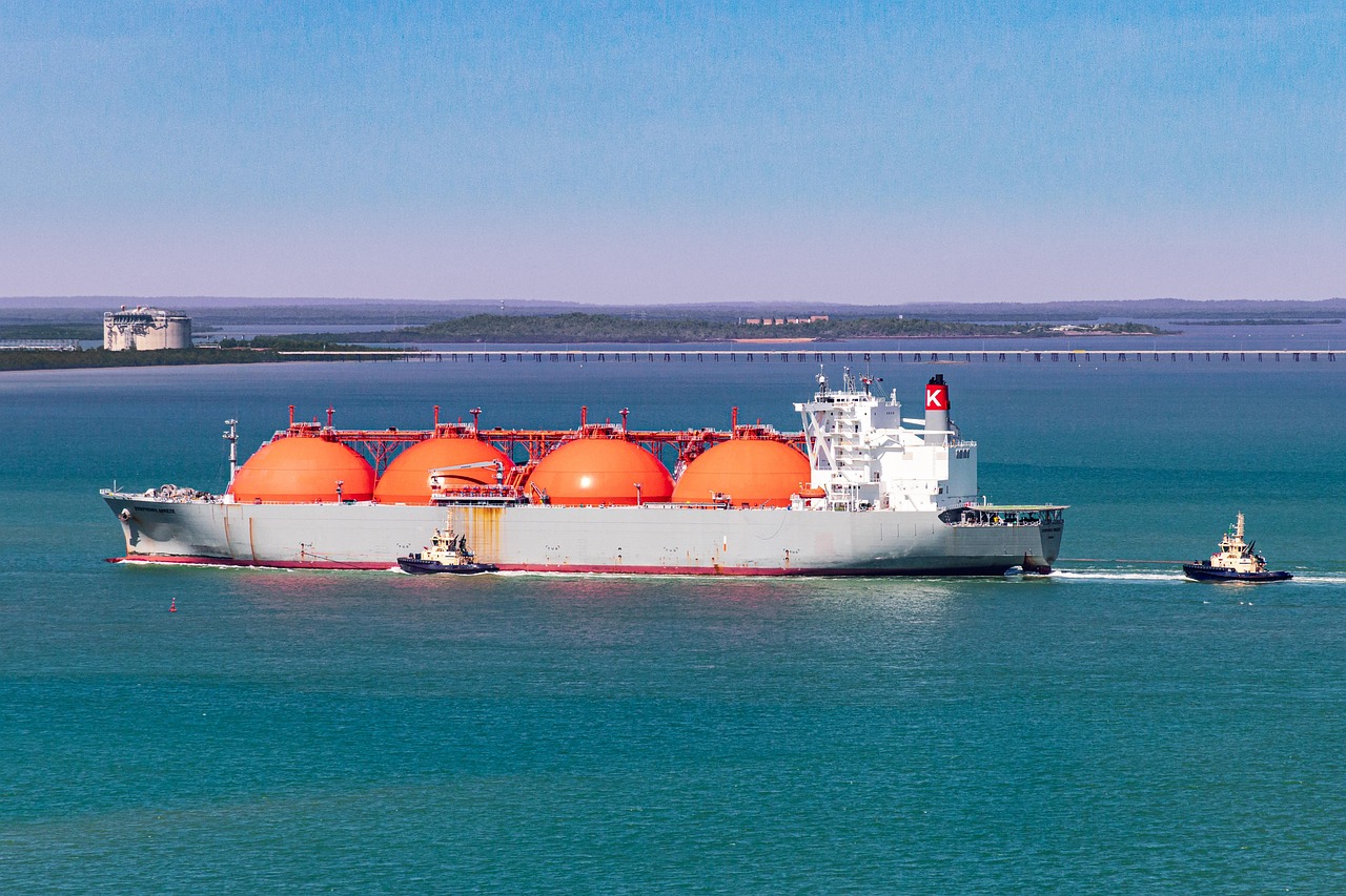 Gas tanker crossing open water as LNG routes through Hormuz grow harder to track.