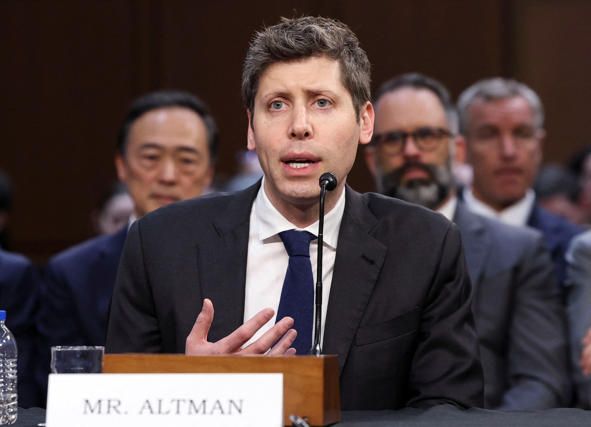 Sam Altman appears before US lawmakers during a congressional hearing on artificial intelligence oversight