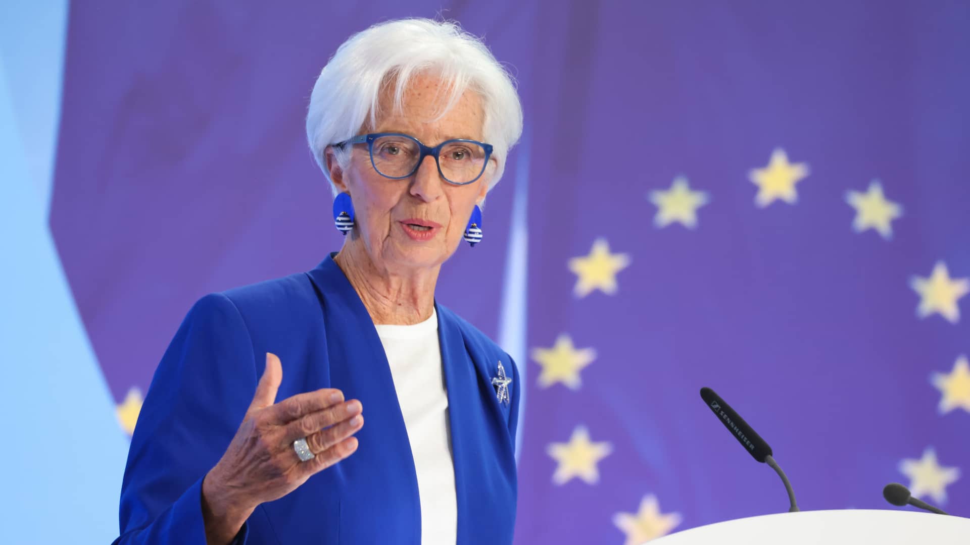 Christine Lagarde at ECB rates decision press conference