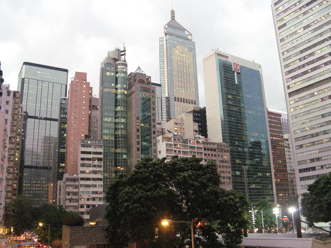 Hong Kong financial district skyscrapers, reflecting CLSA's brokerage roots in the city