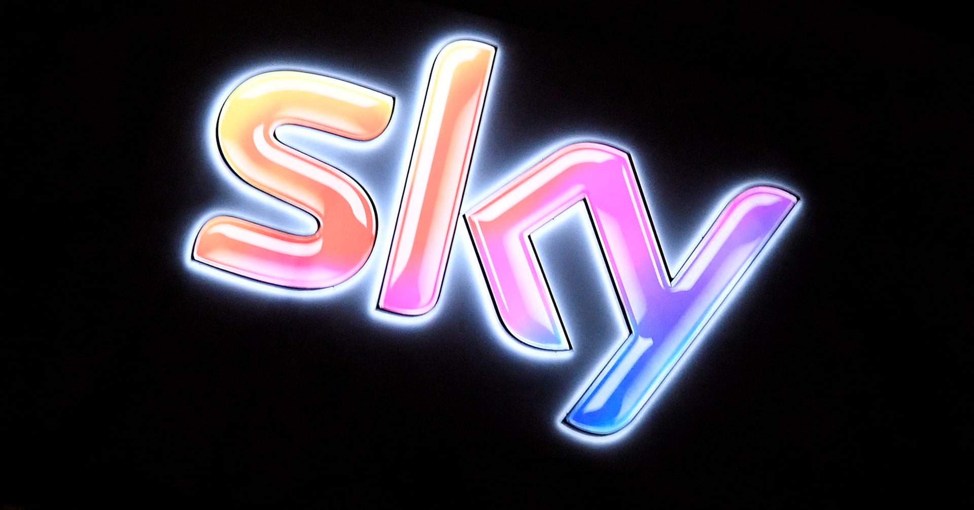 Sky logo outside the company's headquarters in west London