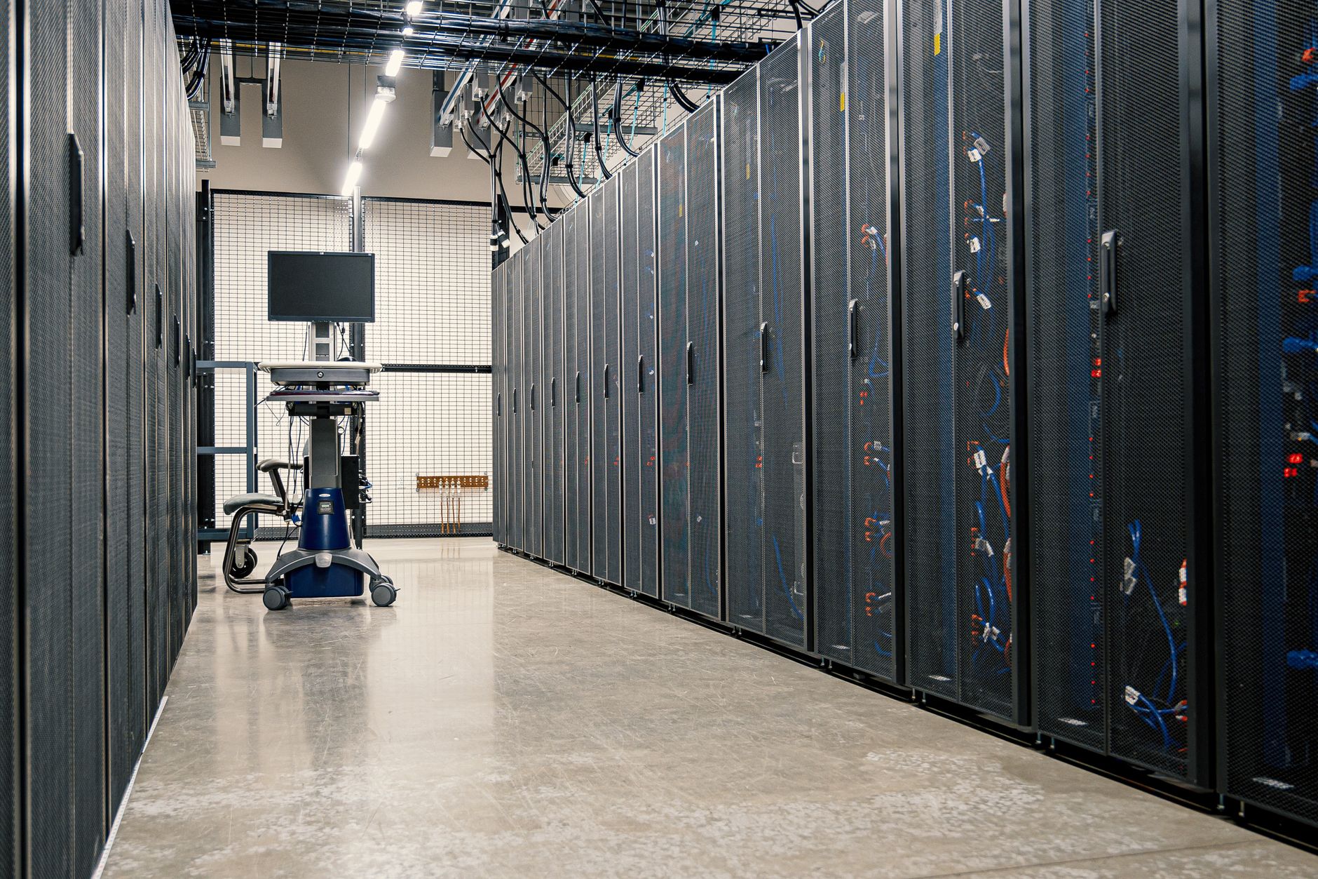 Server racks inside a hyperscale data center