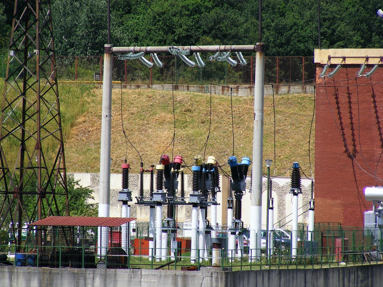 High-voltage electrical substation representing the power infrastructure behind AI data-center leases