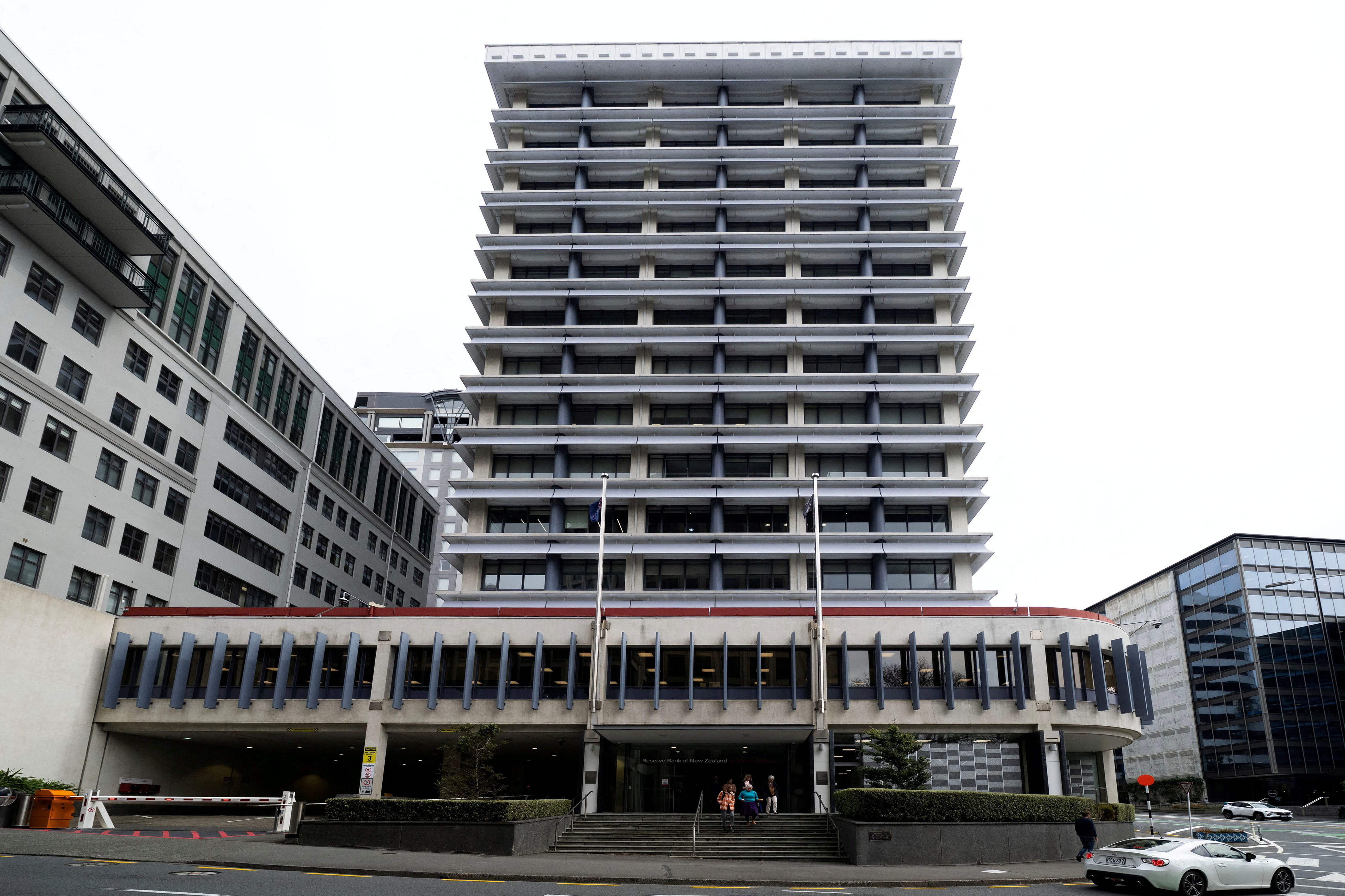 The Reserve Bank of New Zealand building stands in Wellington
