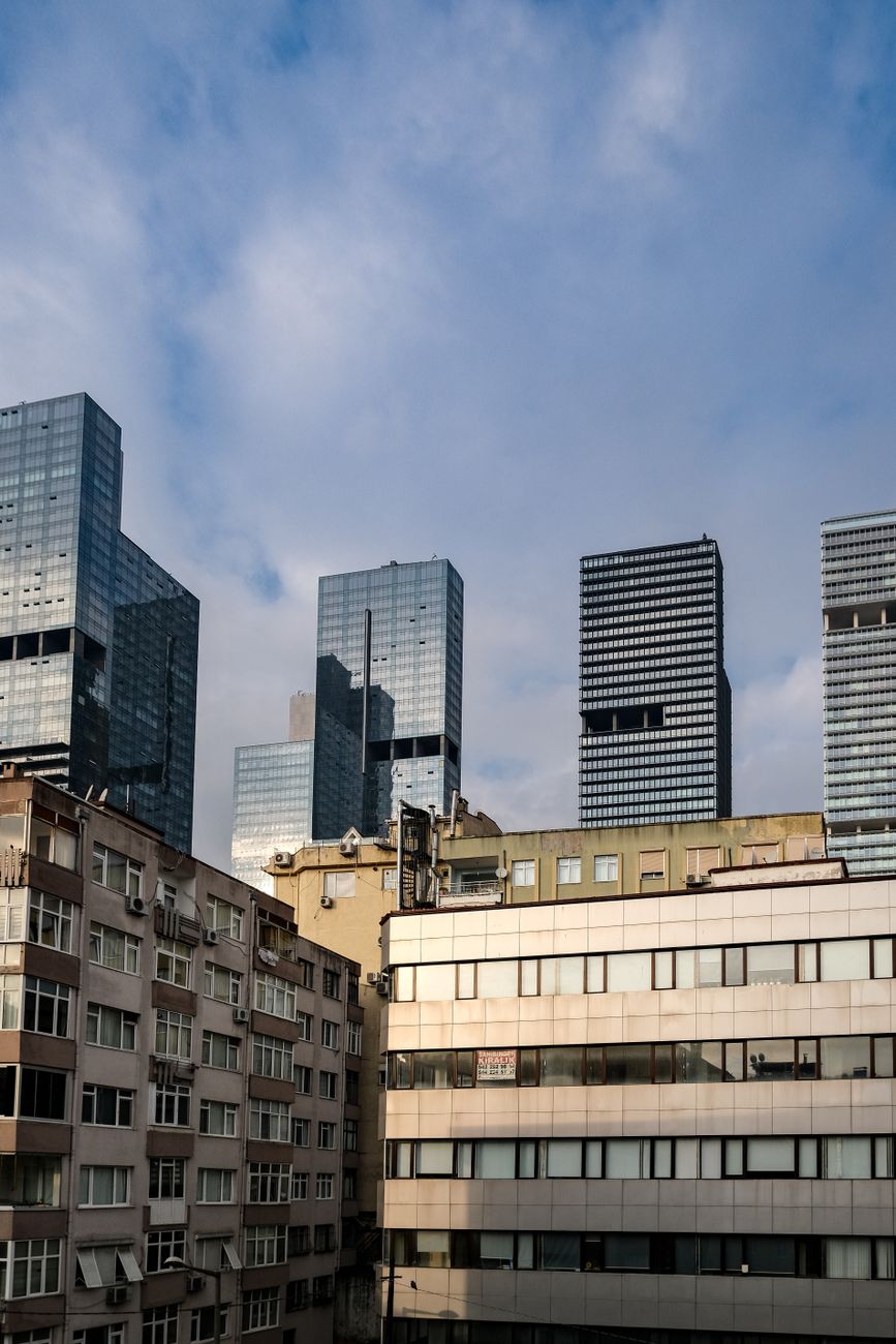Modern skyscrapers in Istanbul's financial district