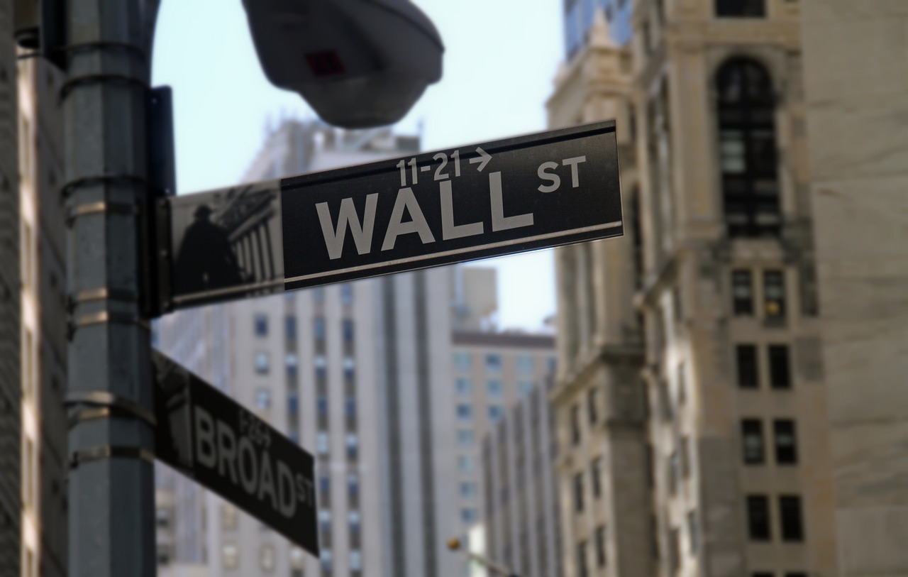 Wall Street sign near the New York Stock Exchange in Manhattan.