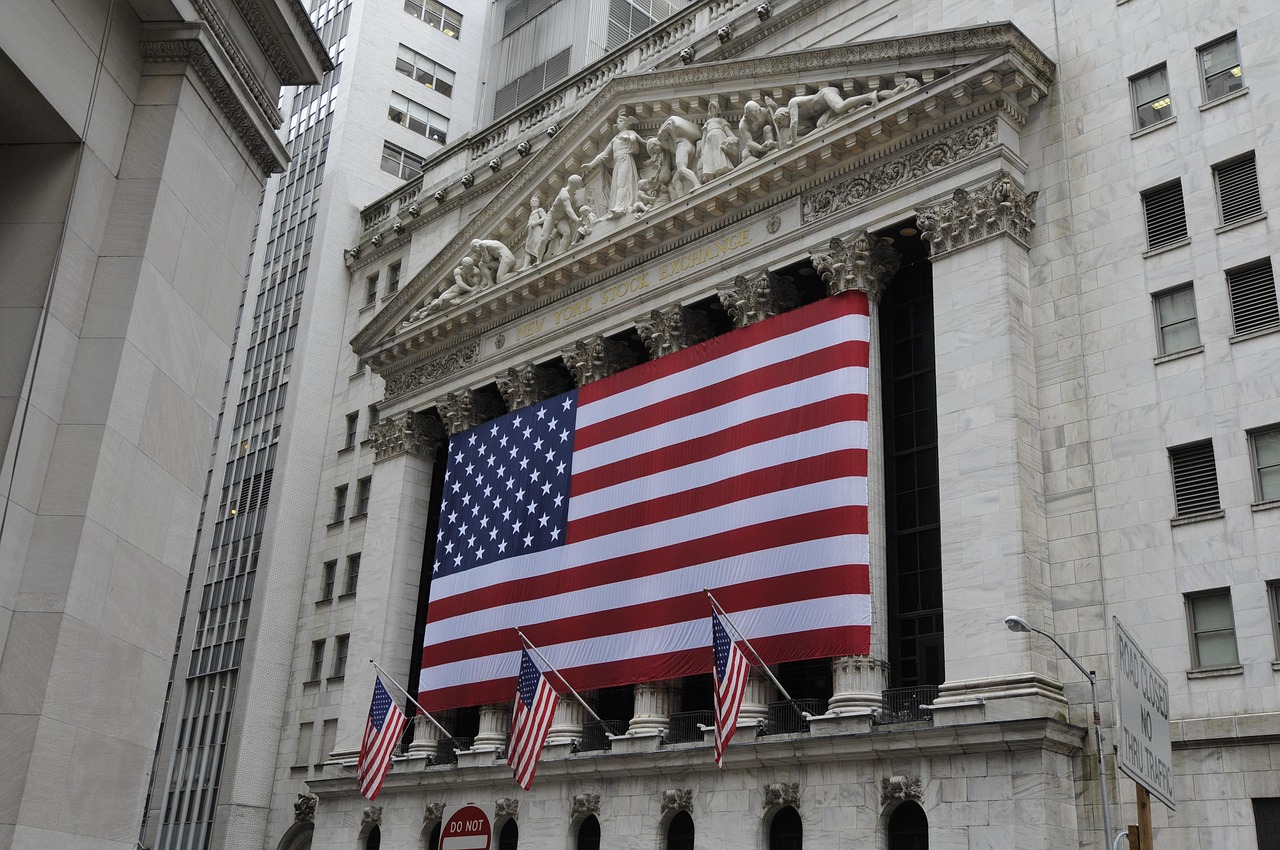 A Nasdaq logo on a flag.